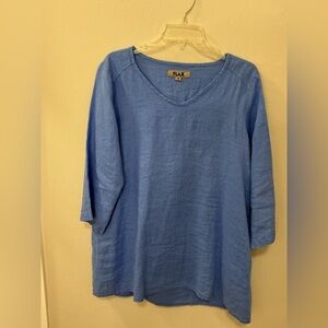 Flax Blue Linen Top size small